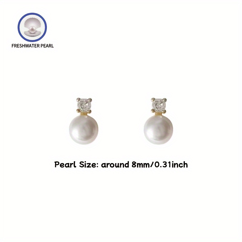 Freshwater Pearls Stud Earrings Classical Queen Style for Party